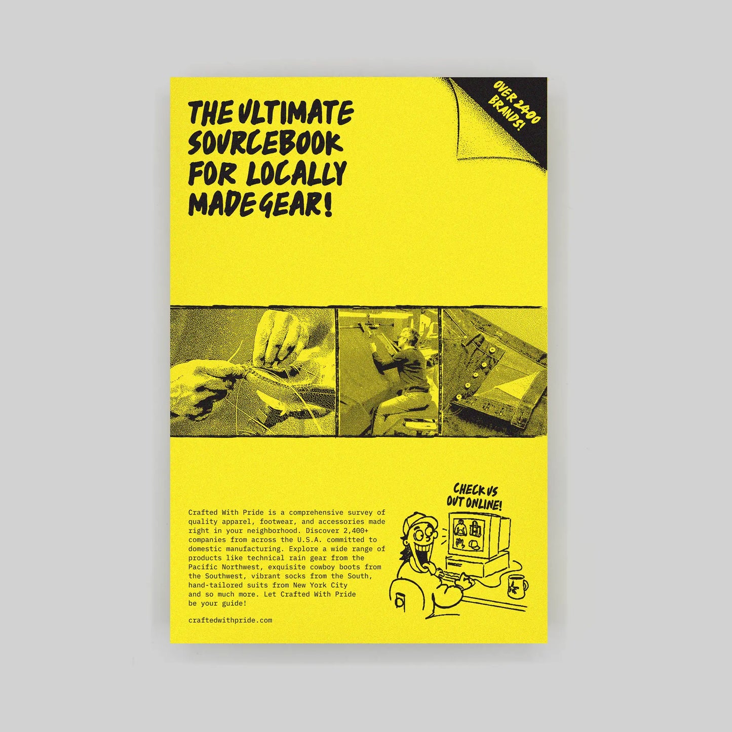 Back cover of 'Crafted With Pride' on a gray background