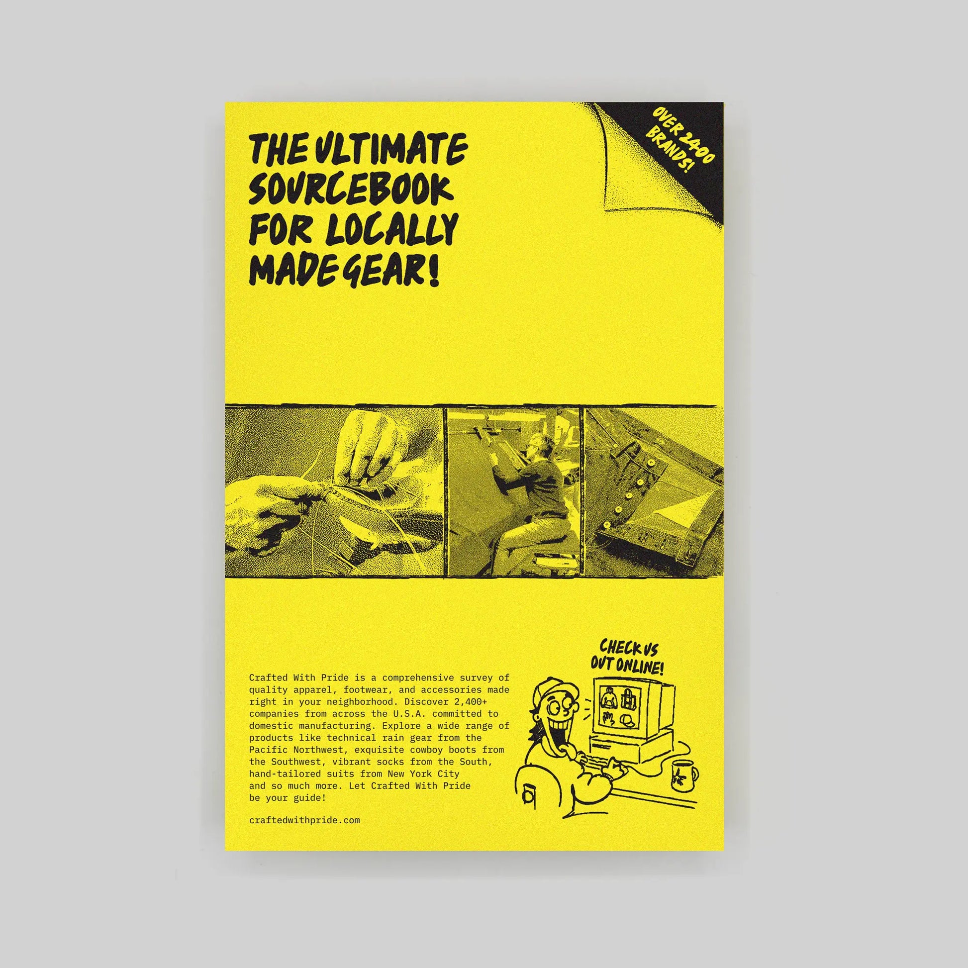 Back cover of 'Crafted With Pride' on a gray background